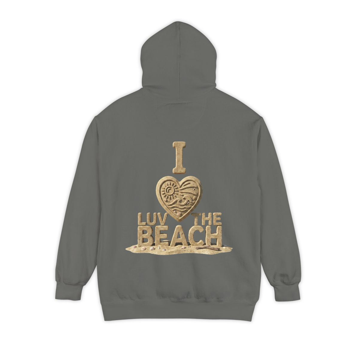 Color: Grey | I Luv The Beach Garment-Dyed Hoodie