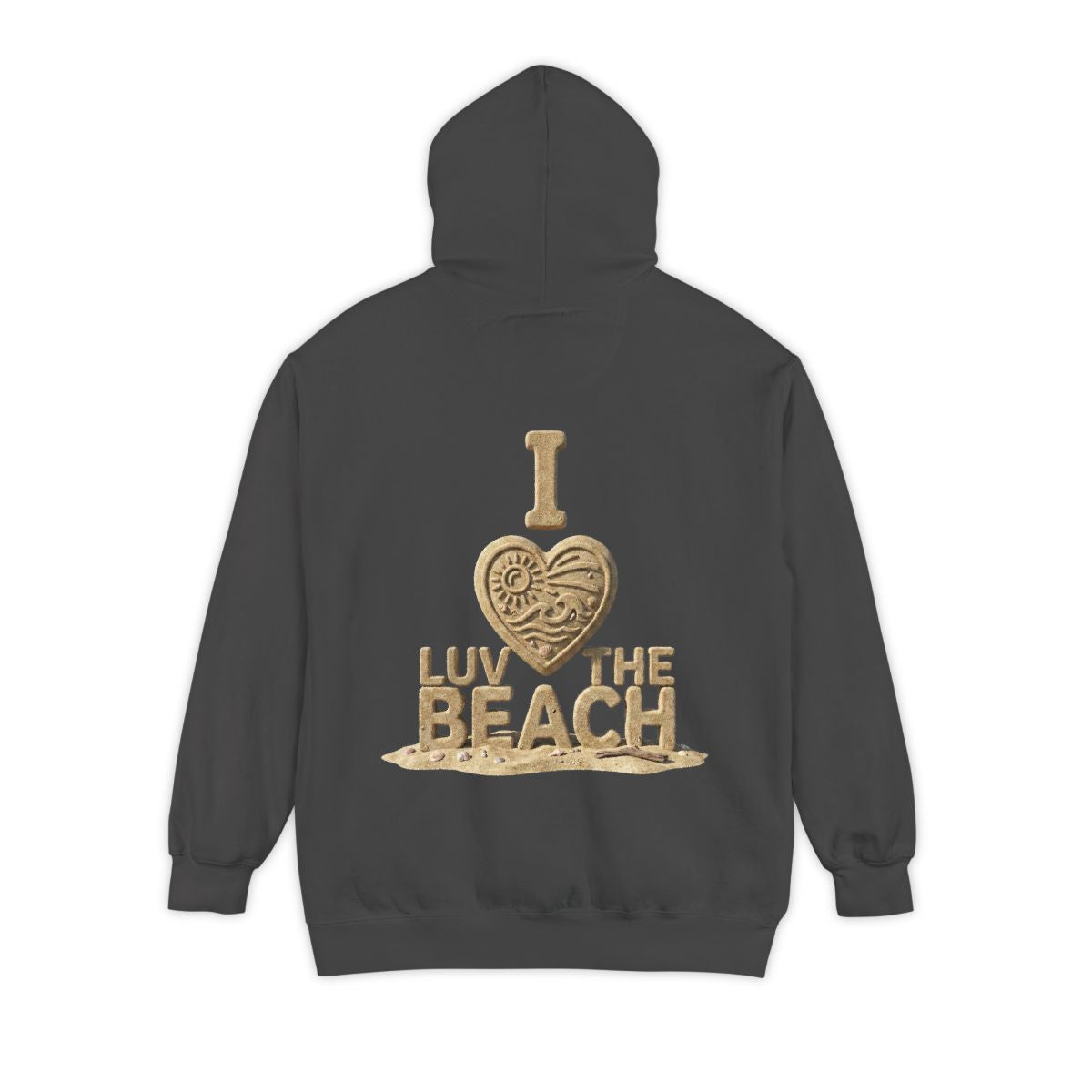 Color: Pepper | I Luv The Beach Garment-Dyed Hoodie