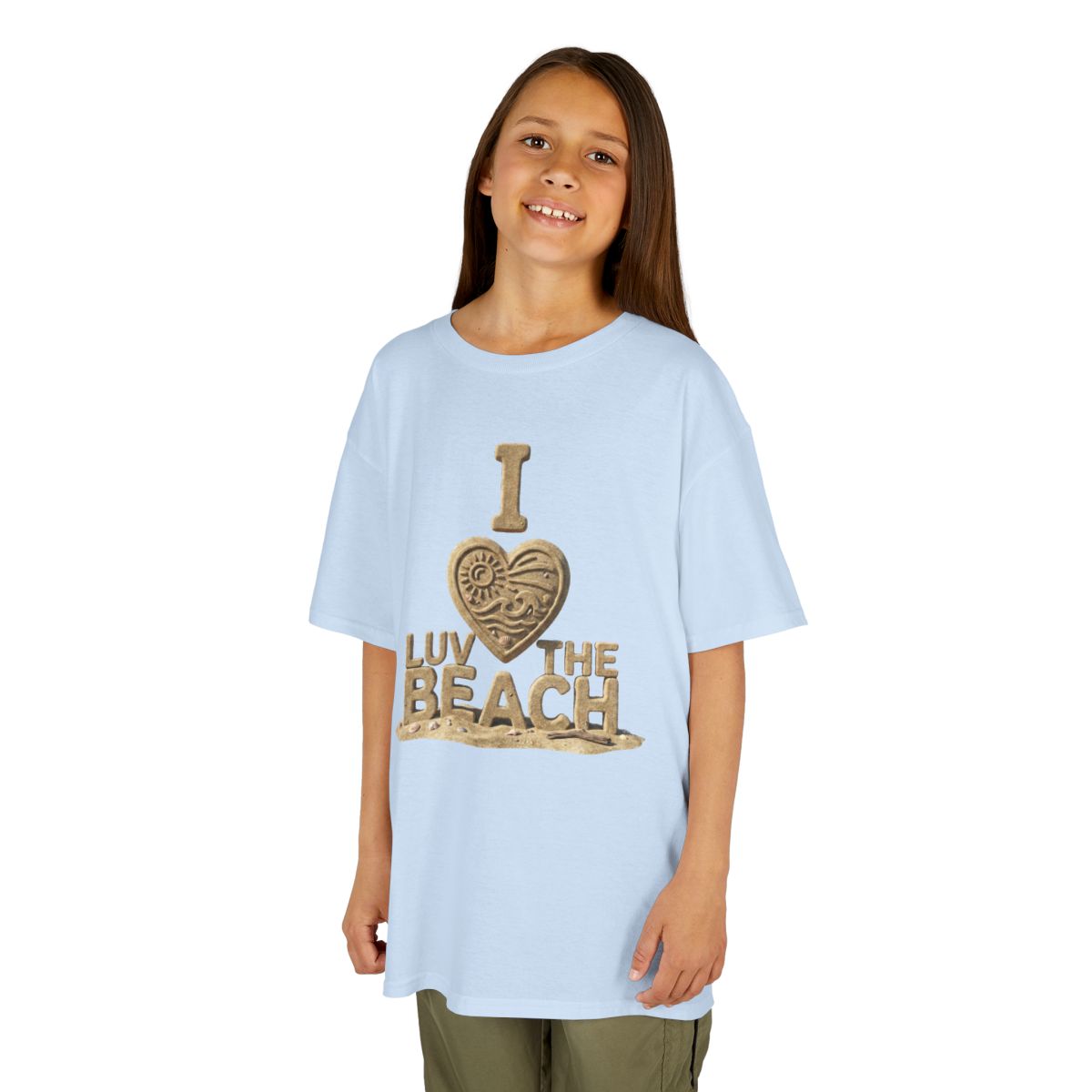 Color: Light Blue | I Luv The Beach Kids Tee