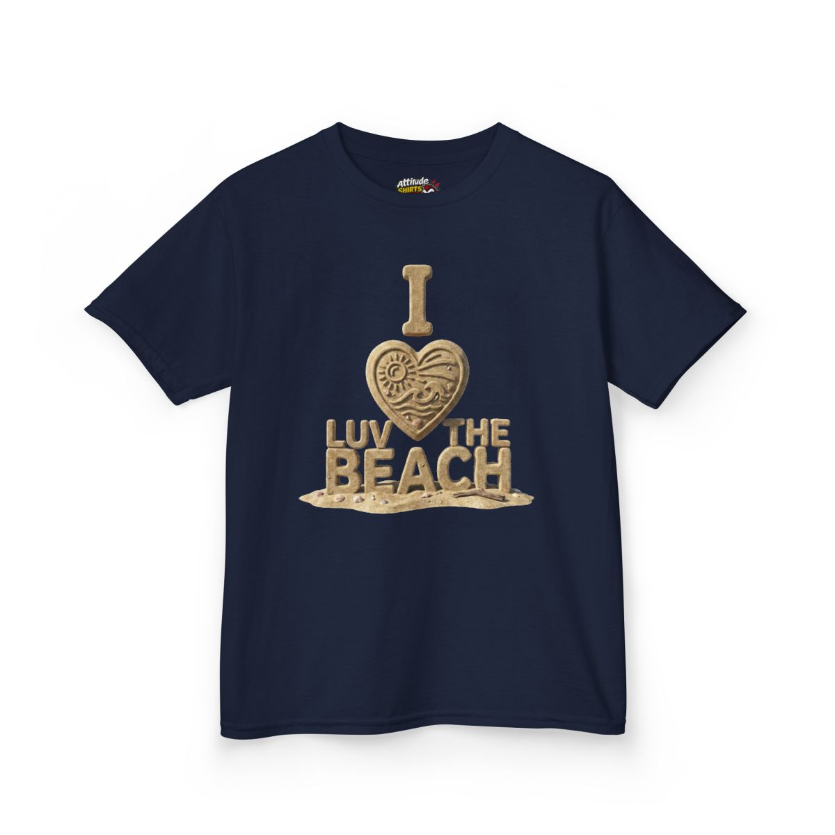 Color: Navy | I Luv The Beach Kids Tee