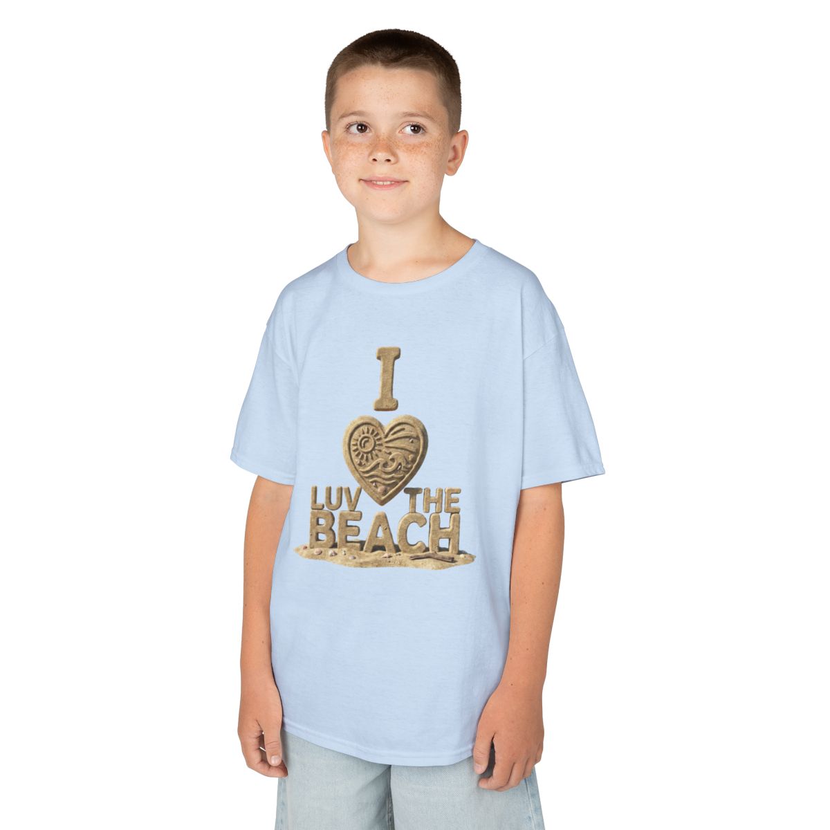 Color: Light Blue | I Luv The Beach Kids Tee