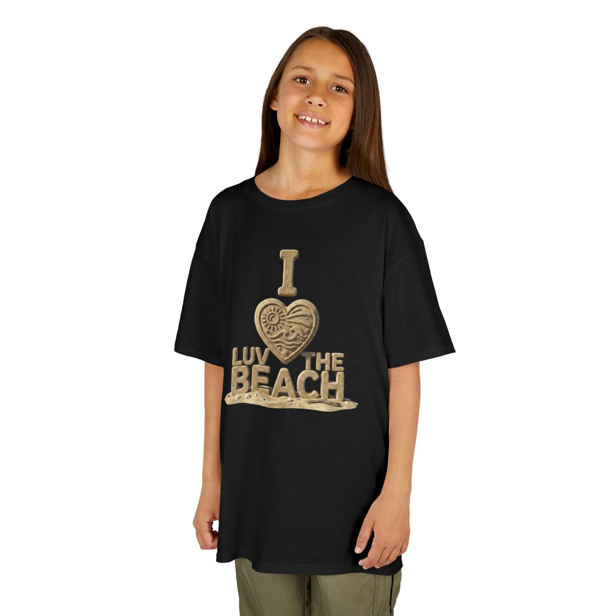 Color: Black | I Luv The Beach Kids Tee