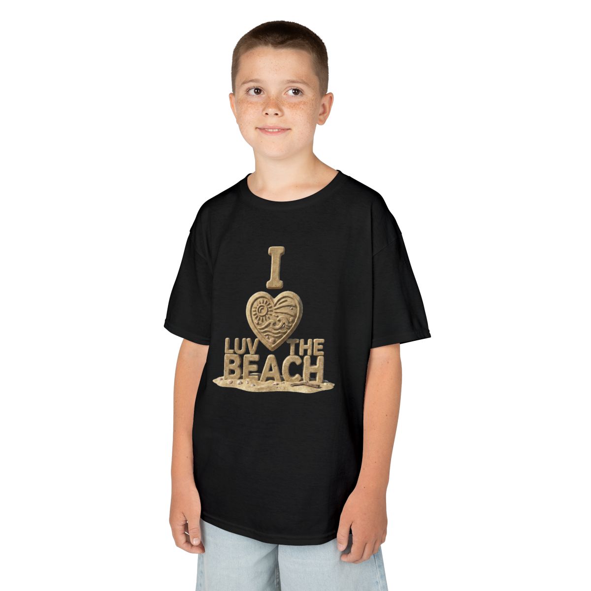 Color: Black | I Luv The Beach Kids Tee