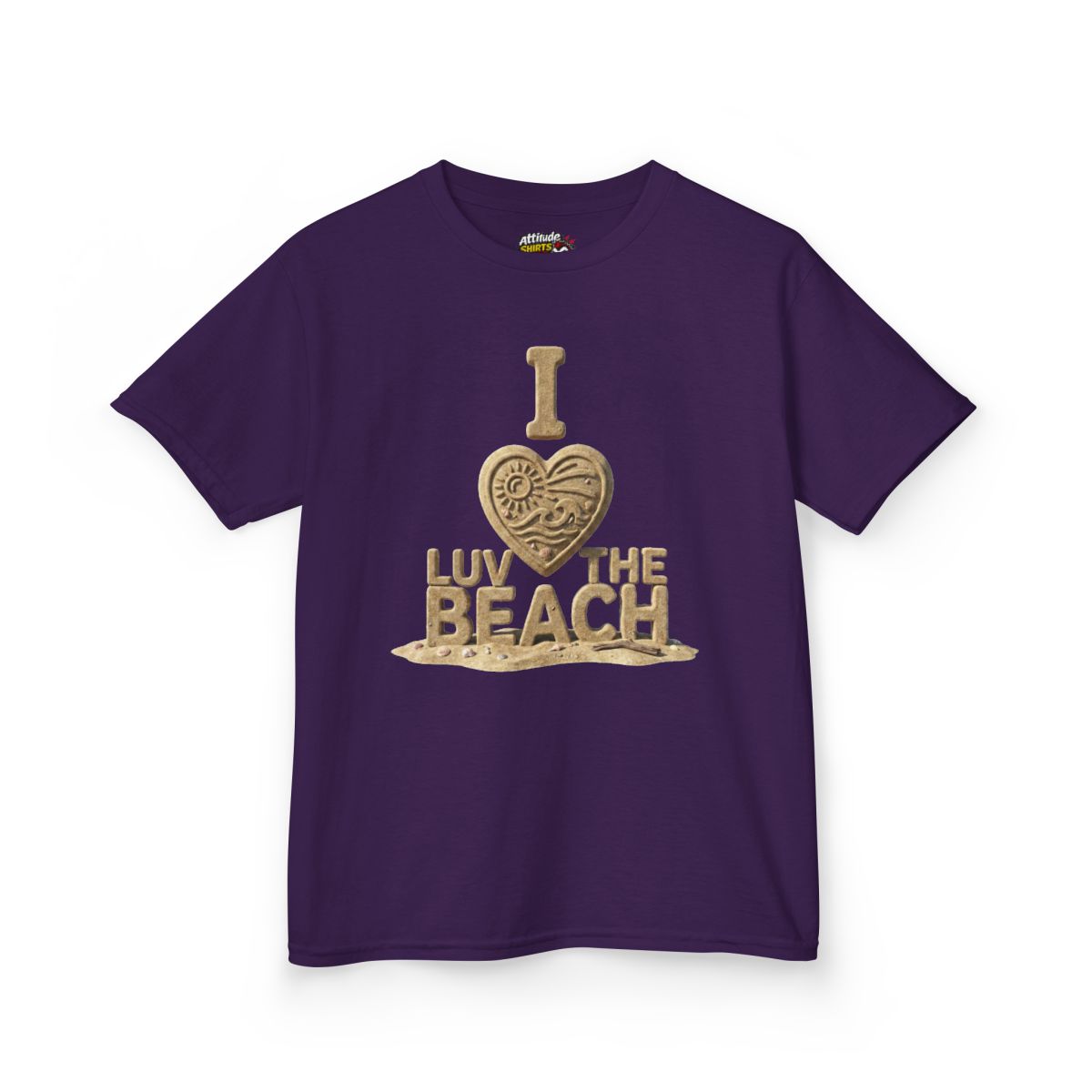 Color: Purple | I Luv The Beach Kids Tee