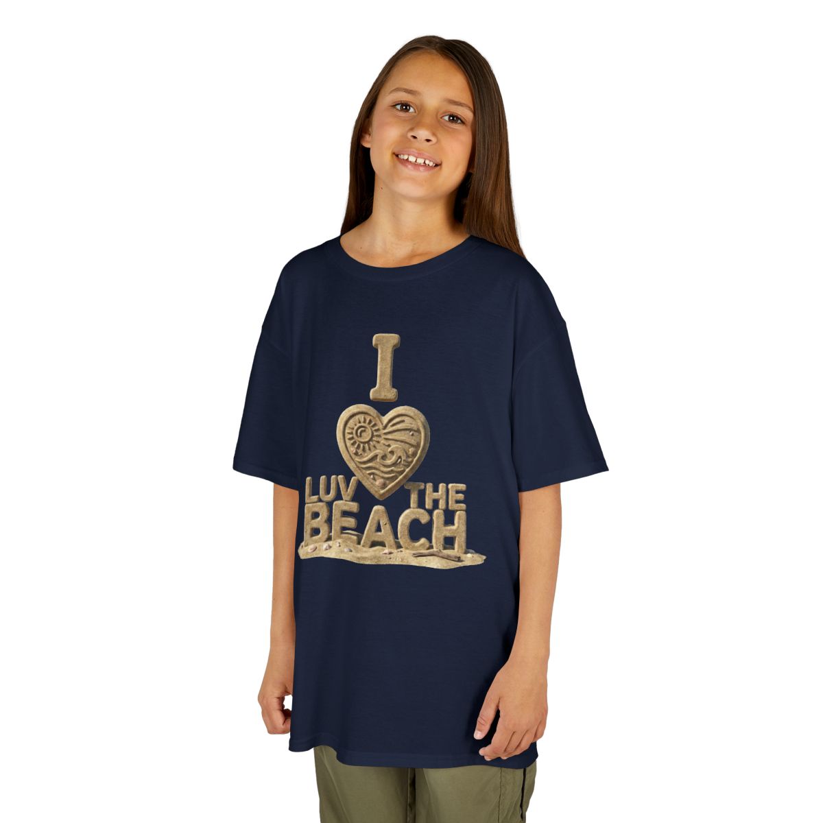 Color: Navy | I Luv The Beach Kids Tee