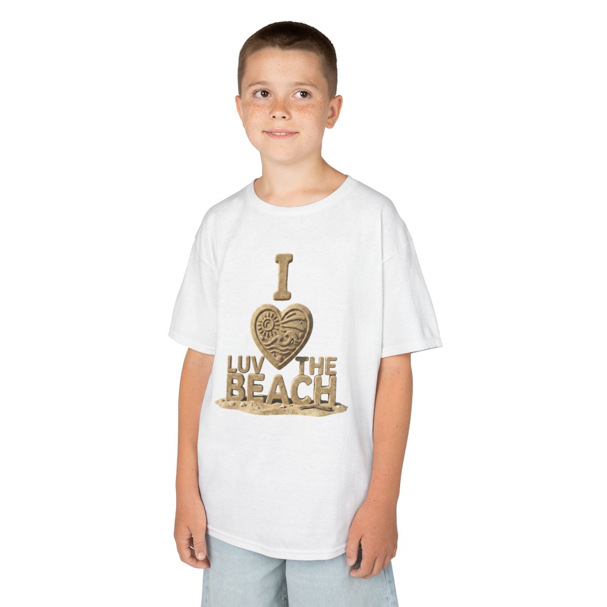 Color: White | I Luv The Beach Kids Tee