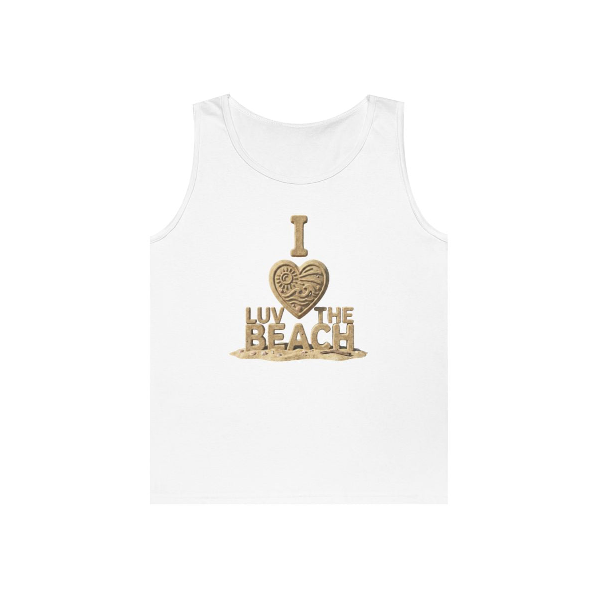 Color: White | I Luv The Beach Tank Top
