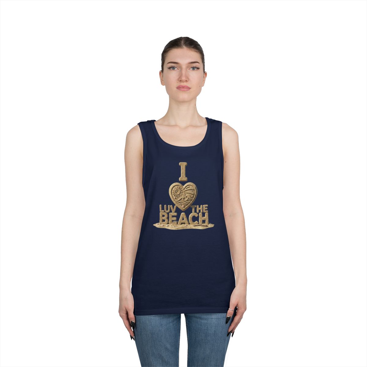 Color: Navy | I Luv The Beach Tank Top