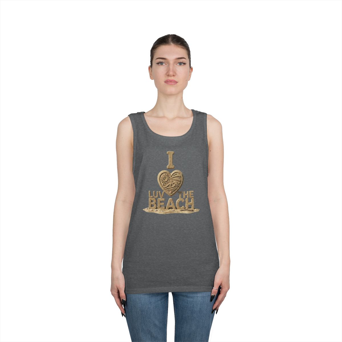 Color: Graphite Heather | I Luv The Beach Tank Top