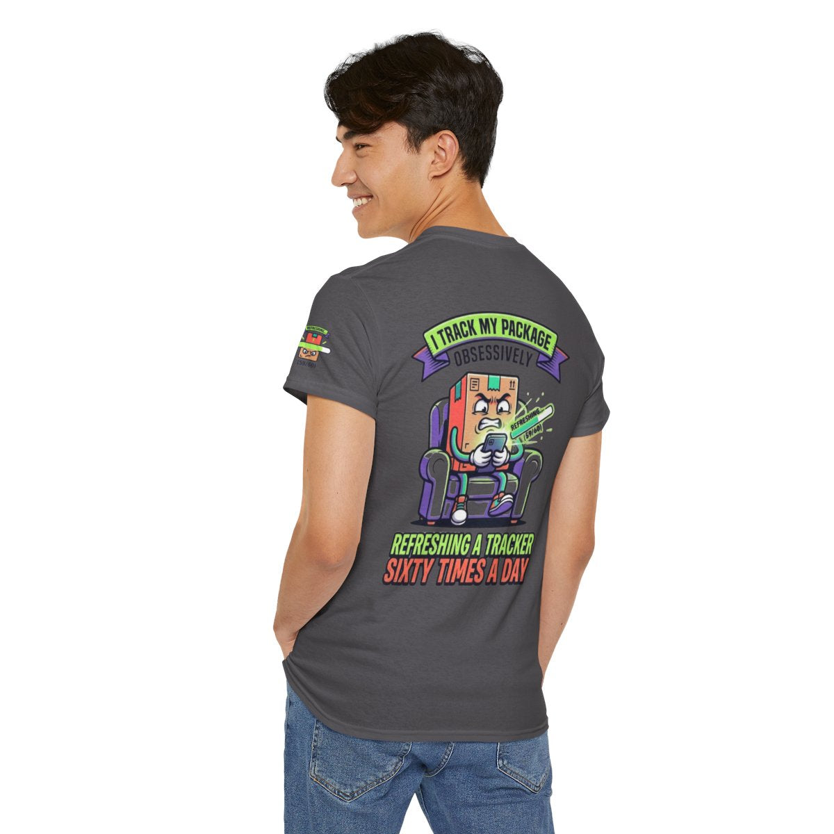 Color: Charcoal | I Track My Package Obsessively Premium Graphic Tee