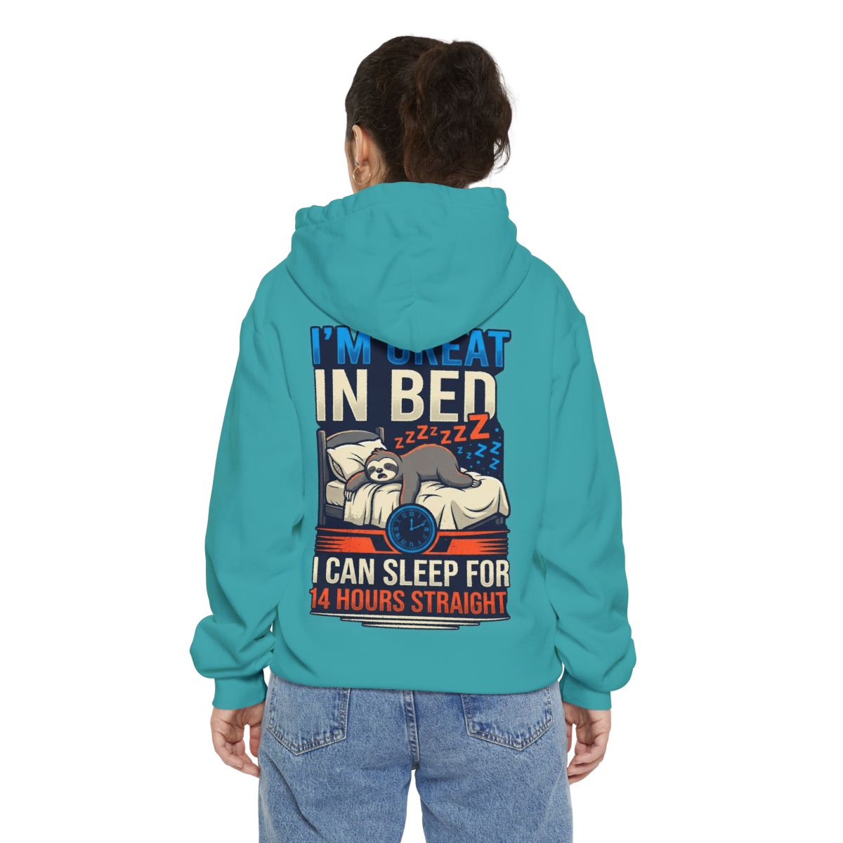 Color: Seafoam | I'm Great In Bed Garment-Dyed Hoodie