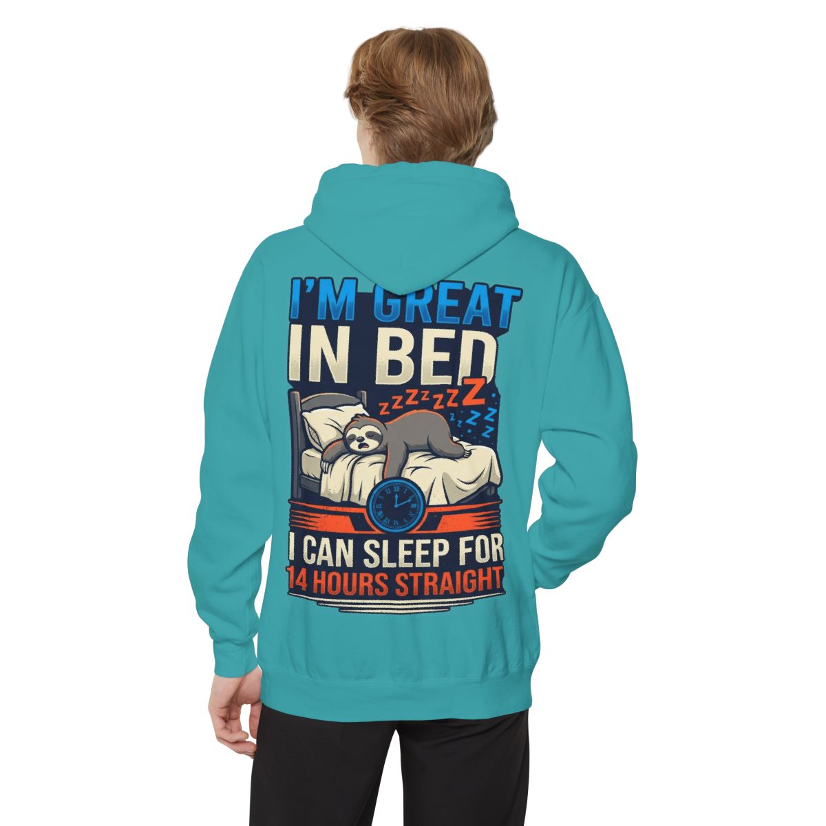 Color: Seafoam | I'm Great In Bed Garment-Dyed Hoodie