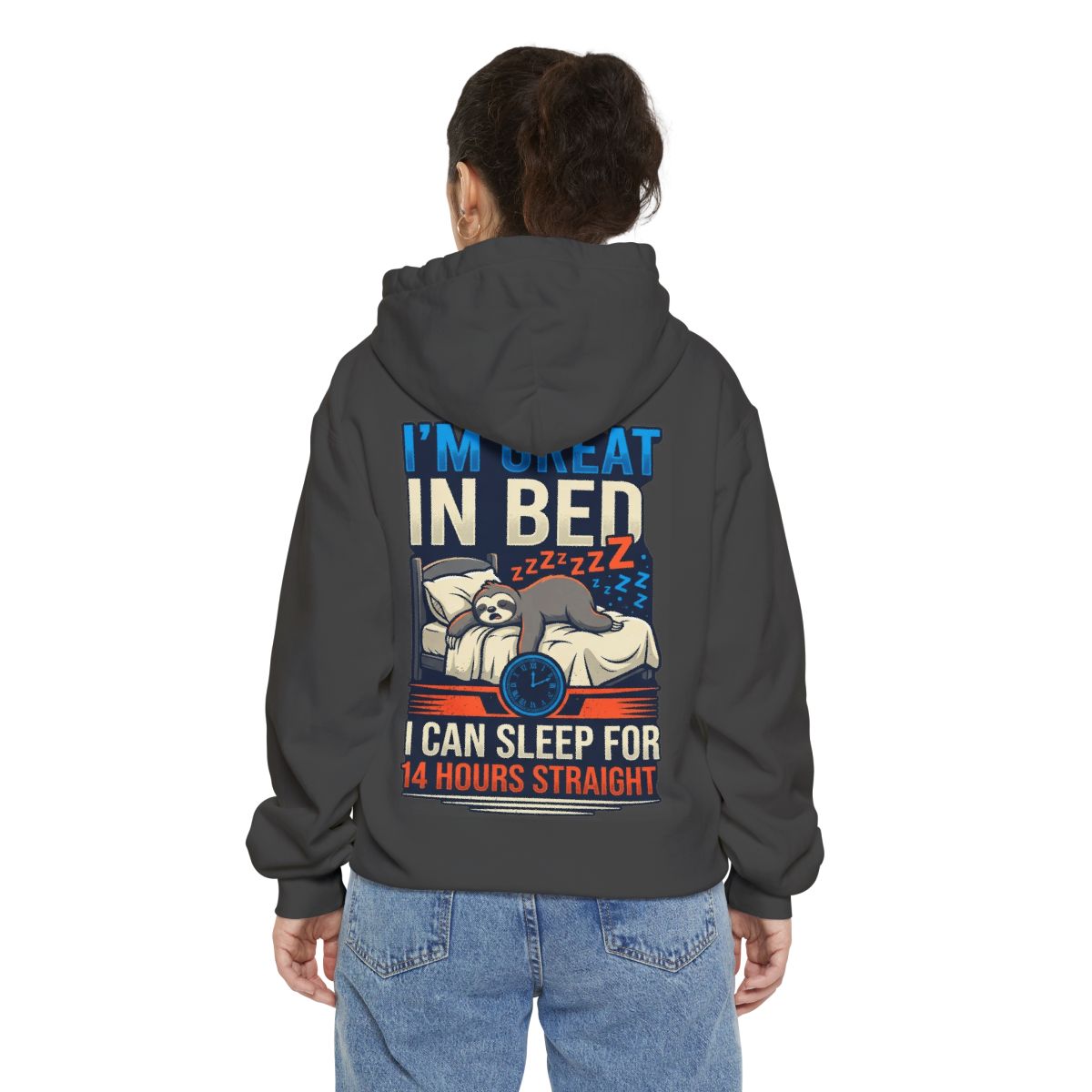 Color: Pepper | I'm Great In Bed Garment-Dyed Hoodie