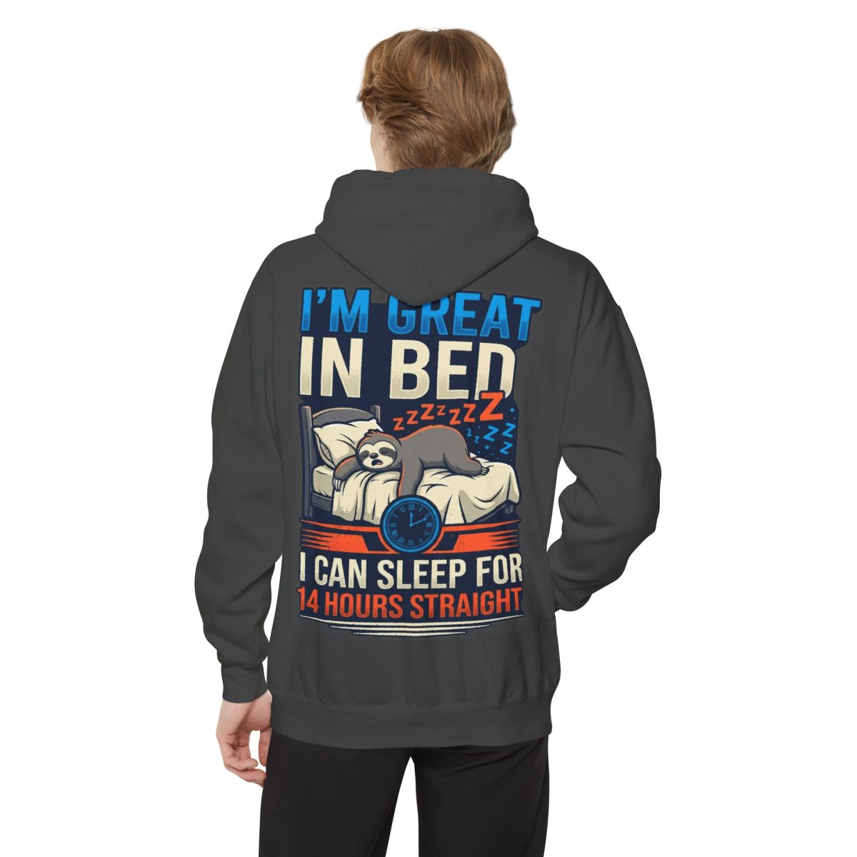 Color: Pepper | I'm Great In Bed Garment-Dyed Hoodie