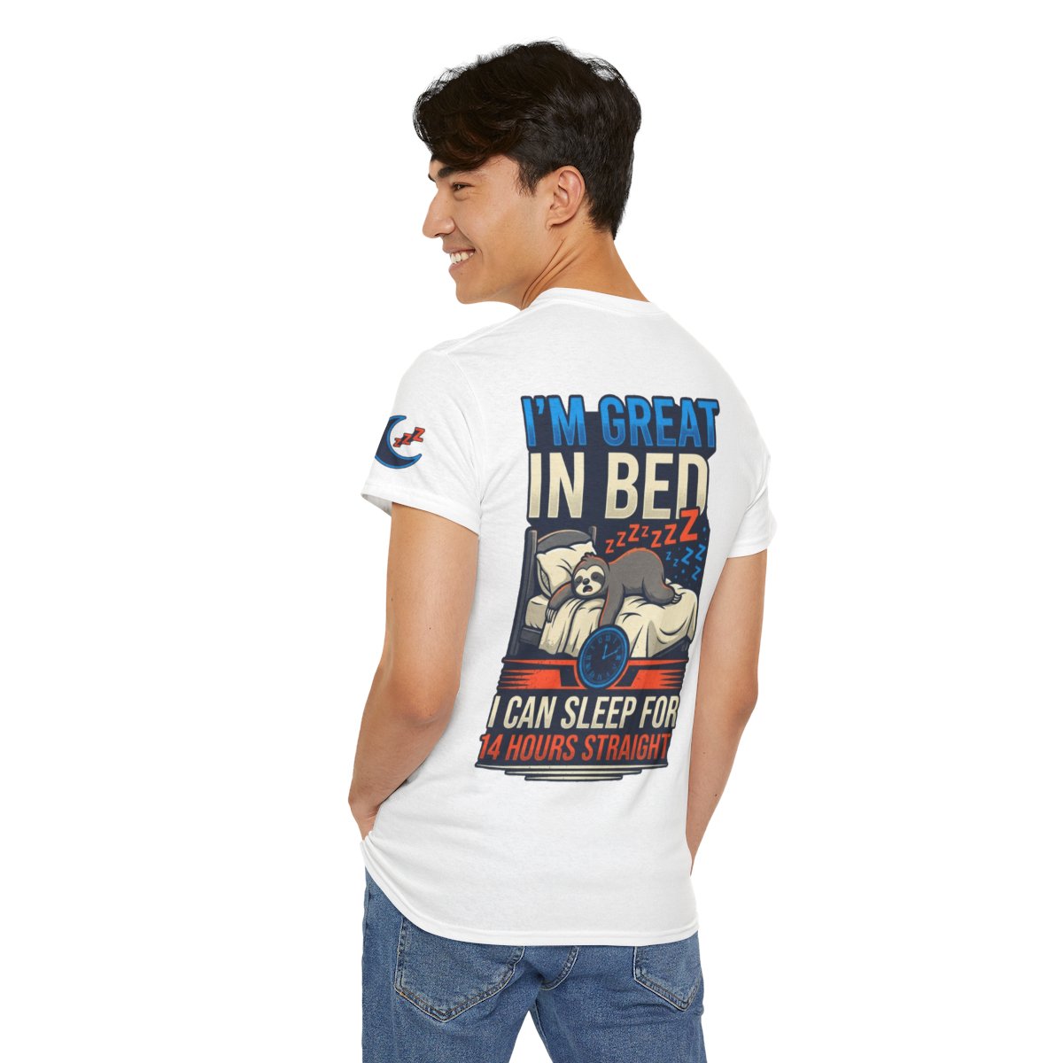 Color: White | I'm Great In Bed Premium Graphic Tee