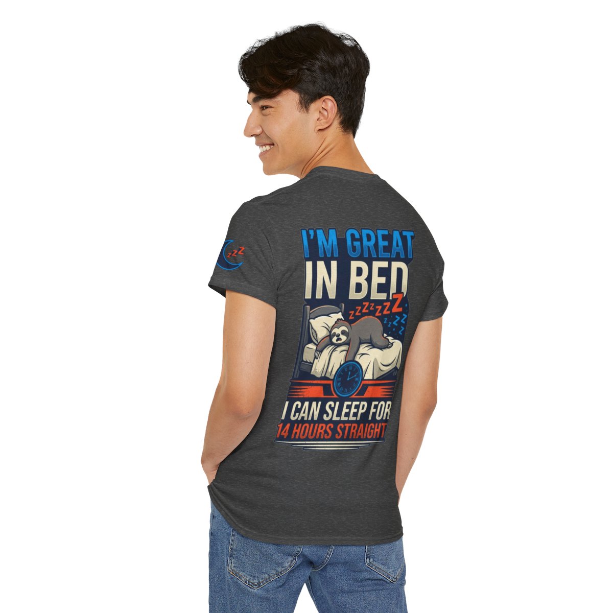Color: Dark Heather | I'm Great In Bed Premium Graphic Tee