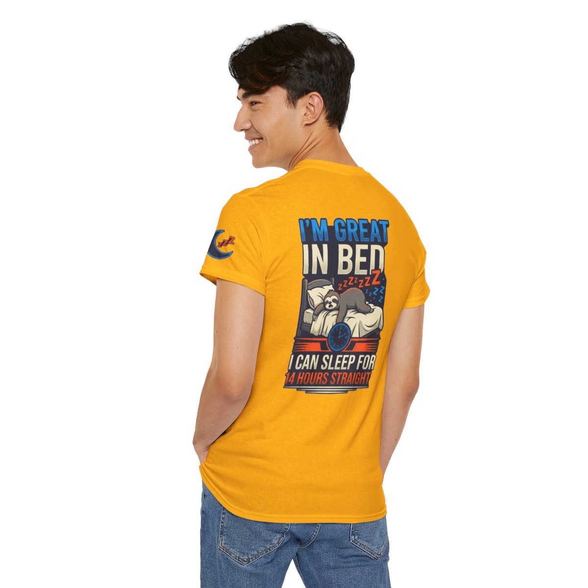 Color: Gold | I'm Great In Bed Premium Graphic Tee