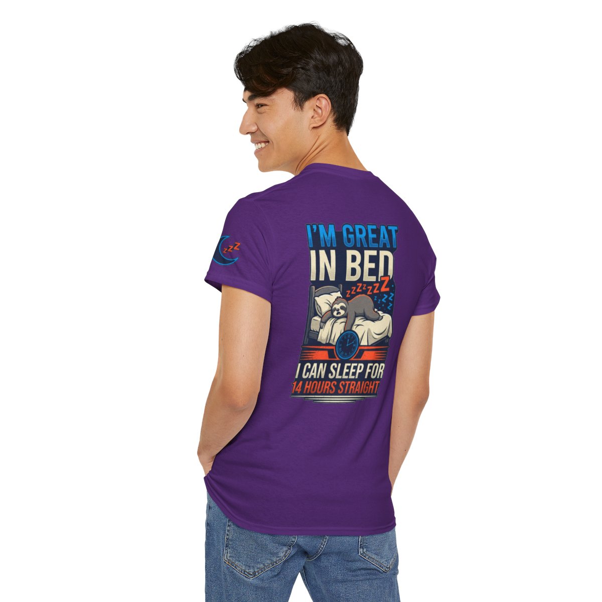 Color: Purple | I'm Great In Bed Premium Graphic Tee