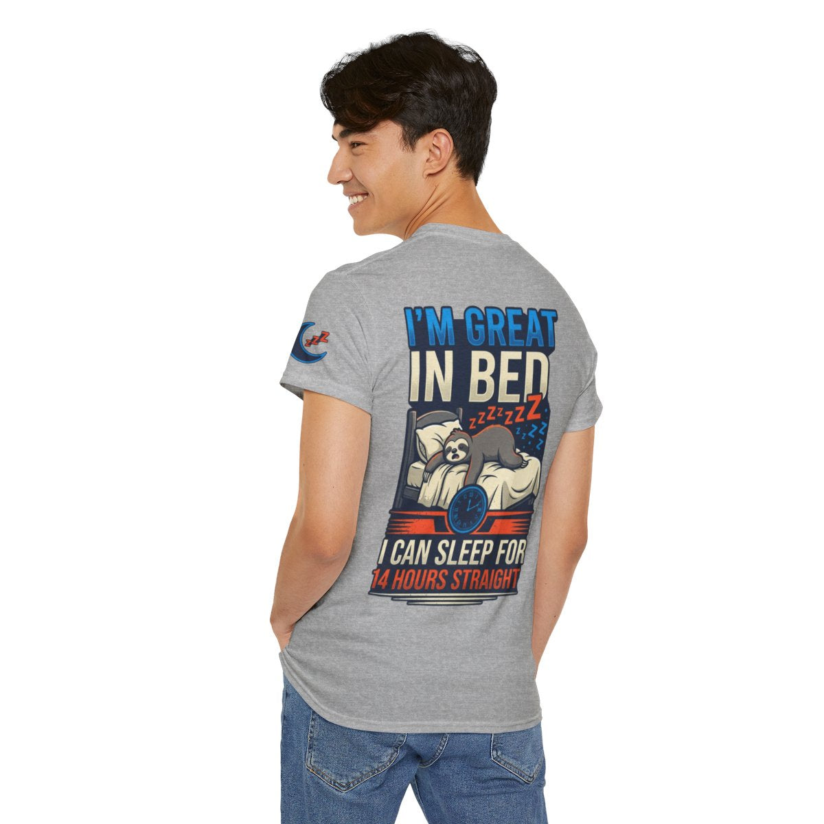 Color: Sport Grey | I'm Great In Bed Premium Graphic Tee
