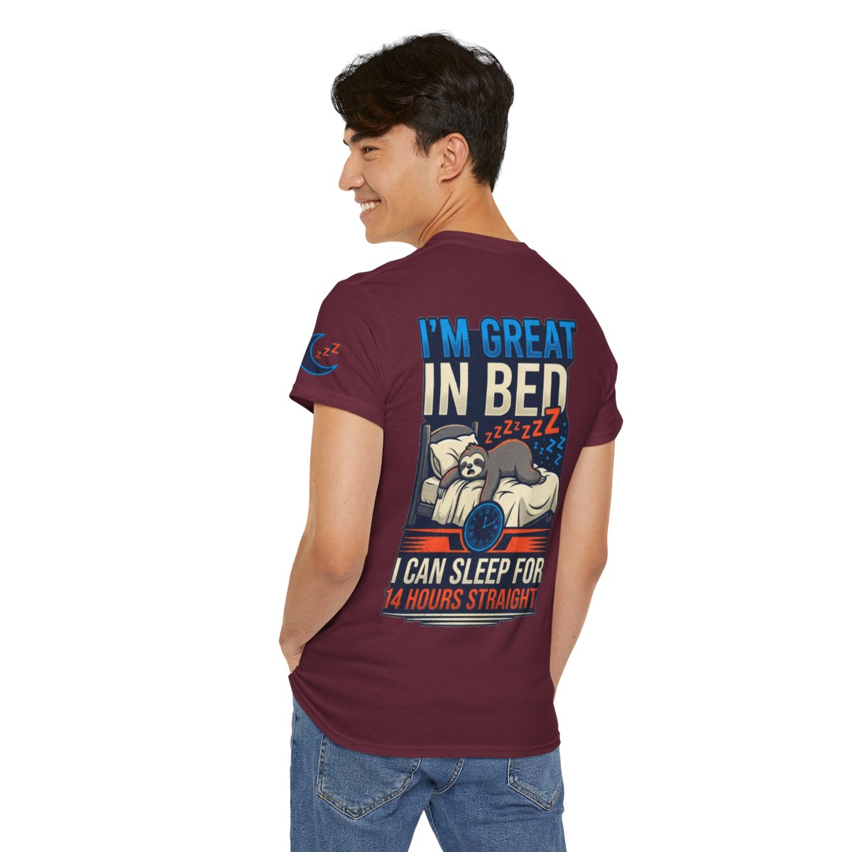 Color: Maroon | I'm Great In Bed Premium Graphic Tee