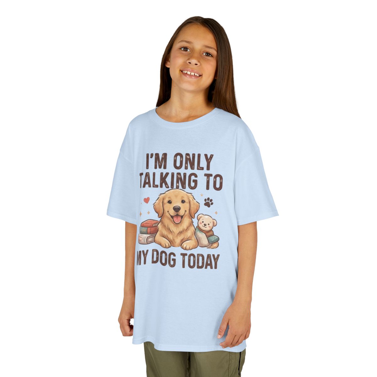 Color: Light Blue | I'm Only Talking To My Dog Today Kids Tee