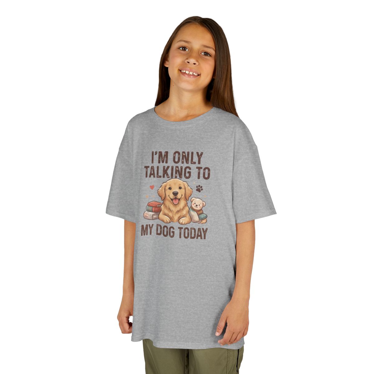 Color: Sport Grey | I'm Only Talking To My Dog Today Kids Tee