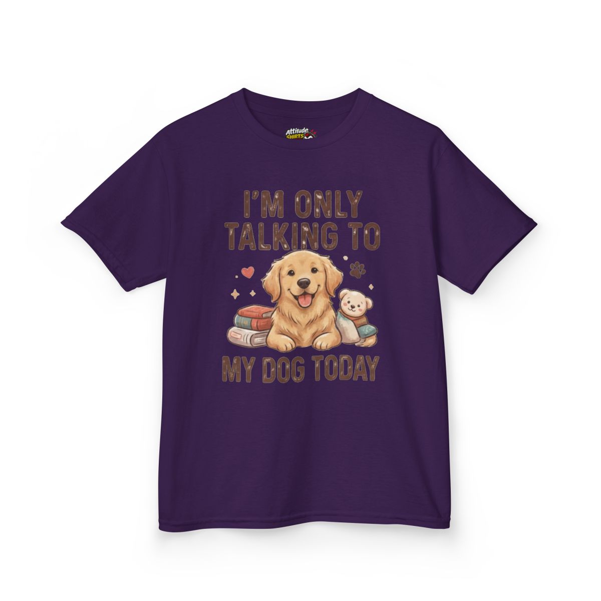 Color: Purple | I'm Only Talking To My Dog Today Kids Tee