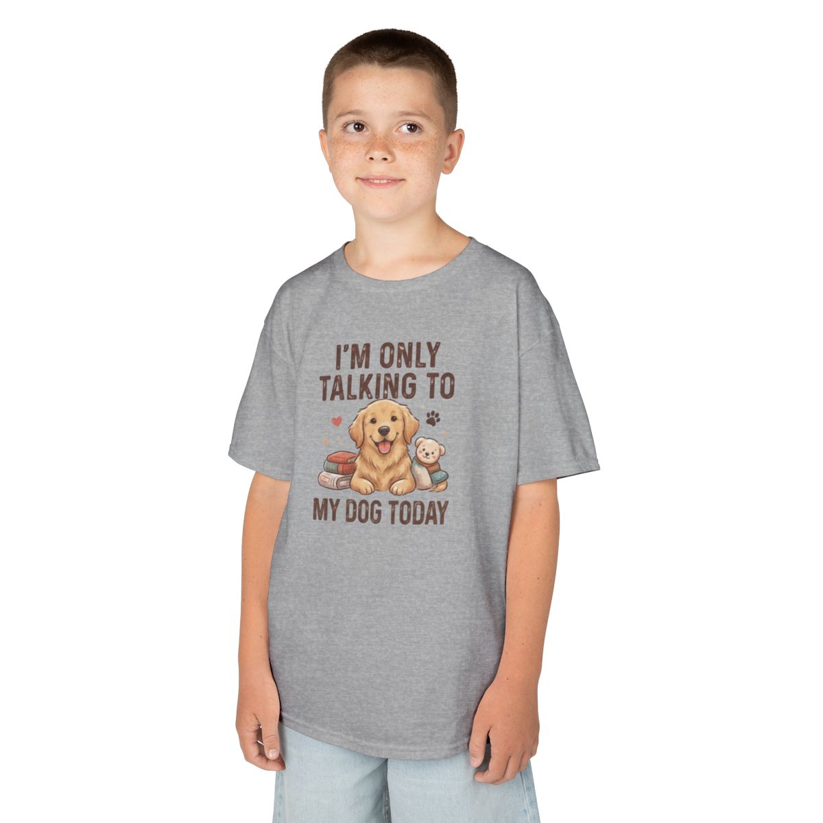 Color: Sport Grey | I'm Only Talking To My Dog Today Kids Tee