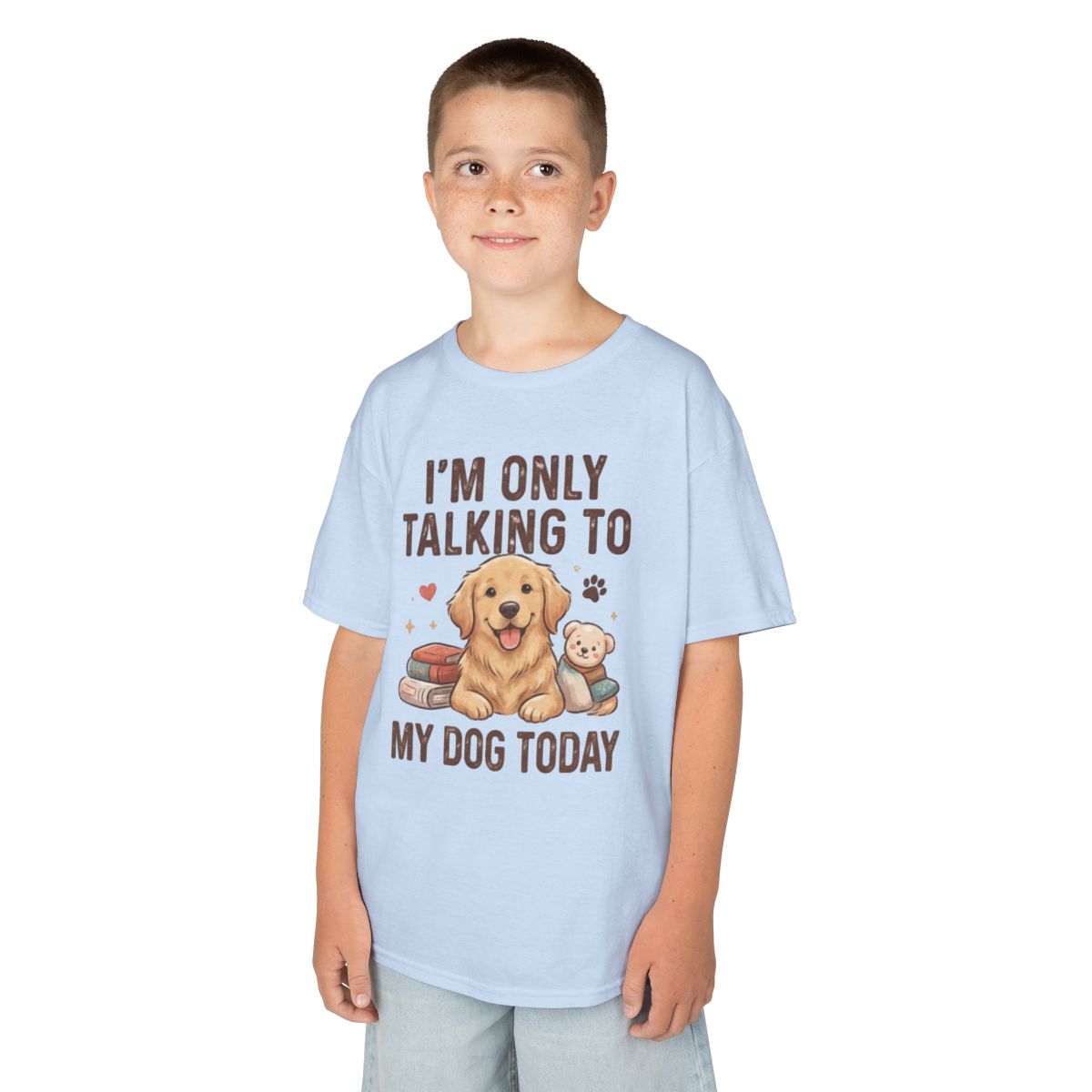 Color: Light Blue | I'm Only Talking To My Dog Today Kids Tee
