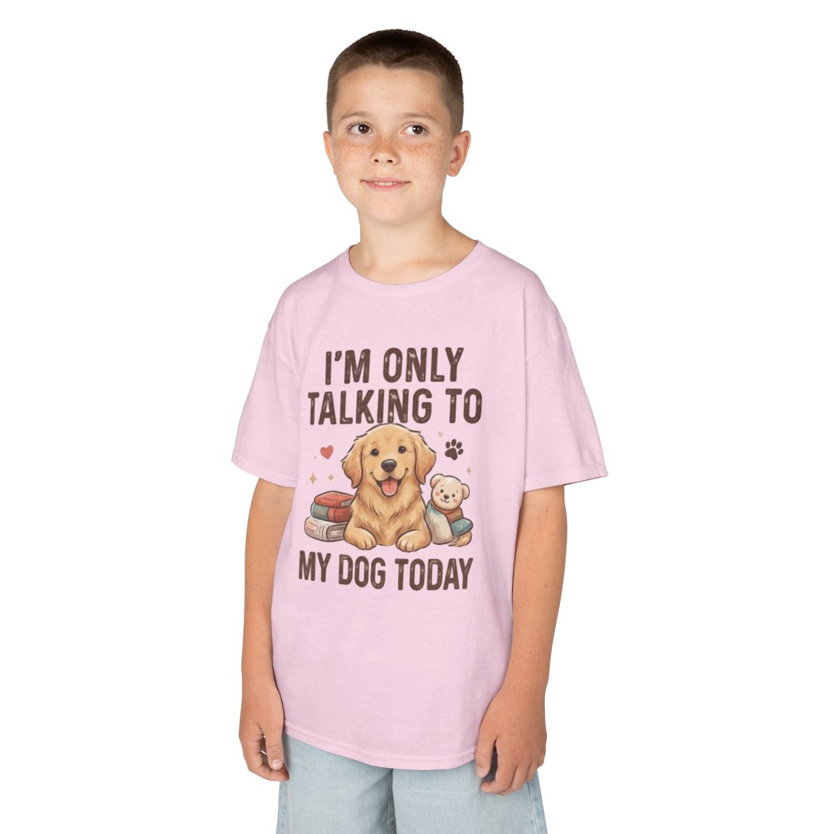 Color: Light Pink | I'm Only Talking To My Dog Today Kids Tee