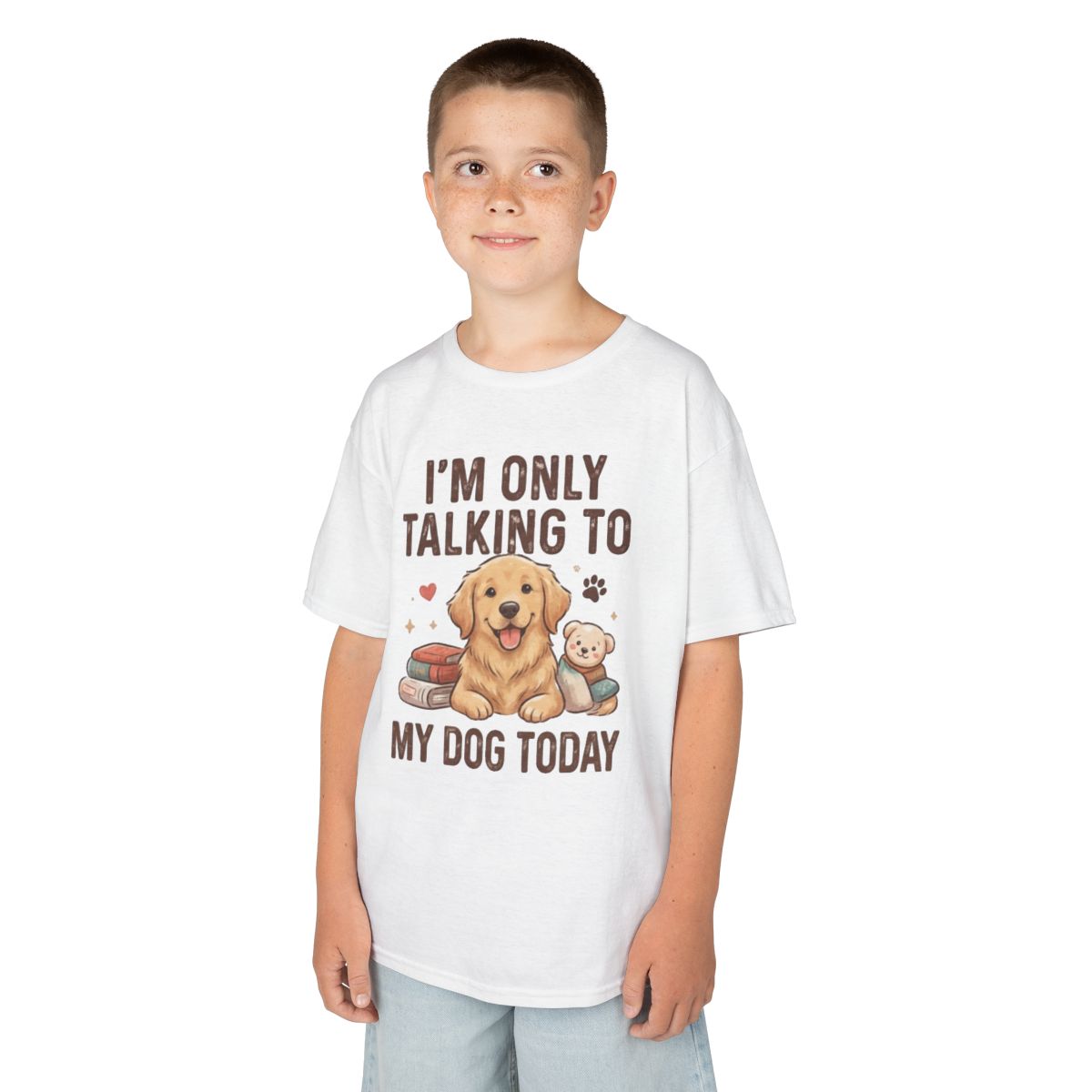 Color: White | I'm Only Talking To My Dog Today Kids Tee