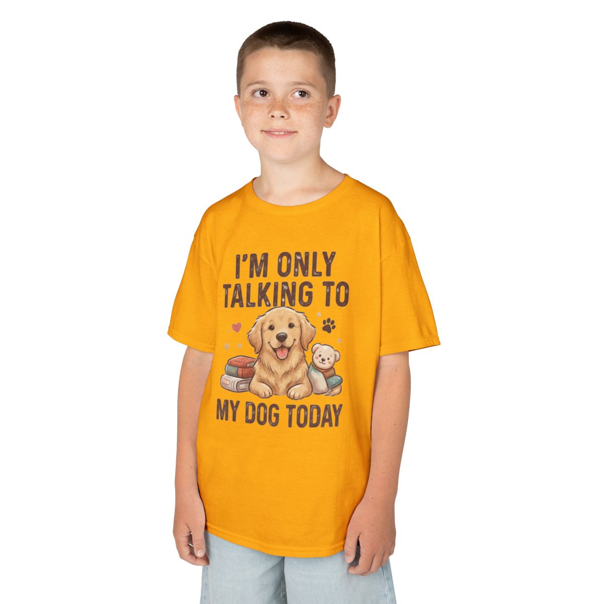 Color: Gold | I'm Only Talking To My Dog Today Kids Tee