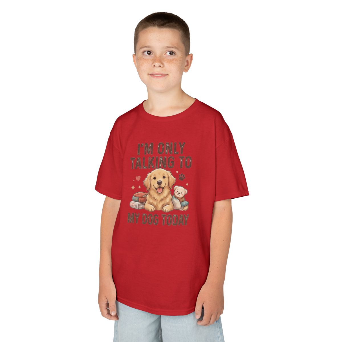 Color: Red | I'm Only Talking To My Dog Today Kids Tee