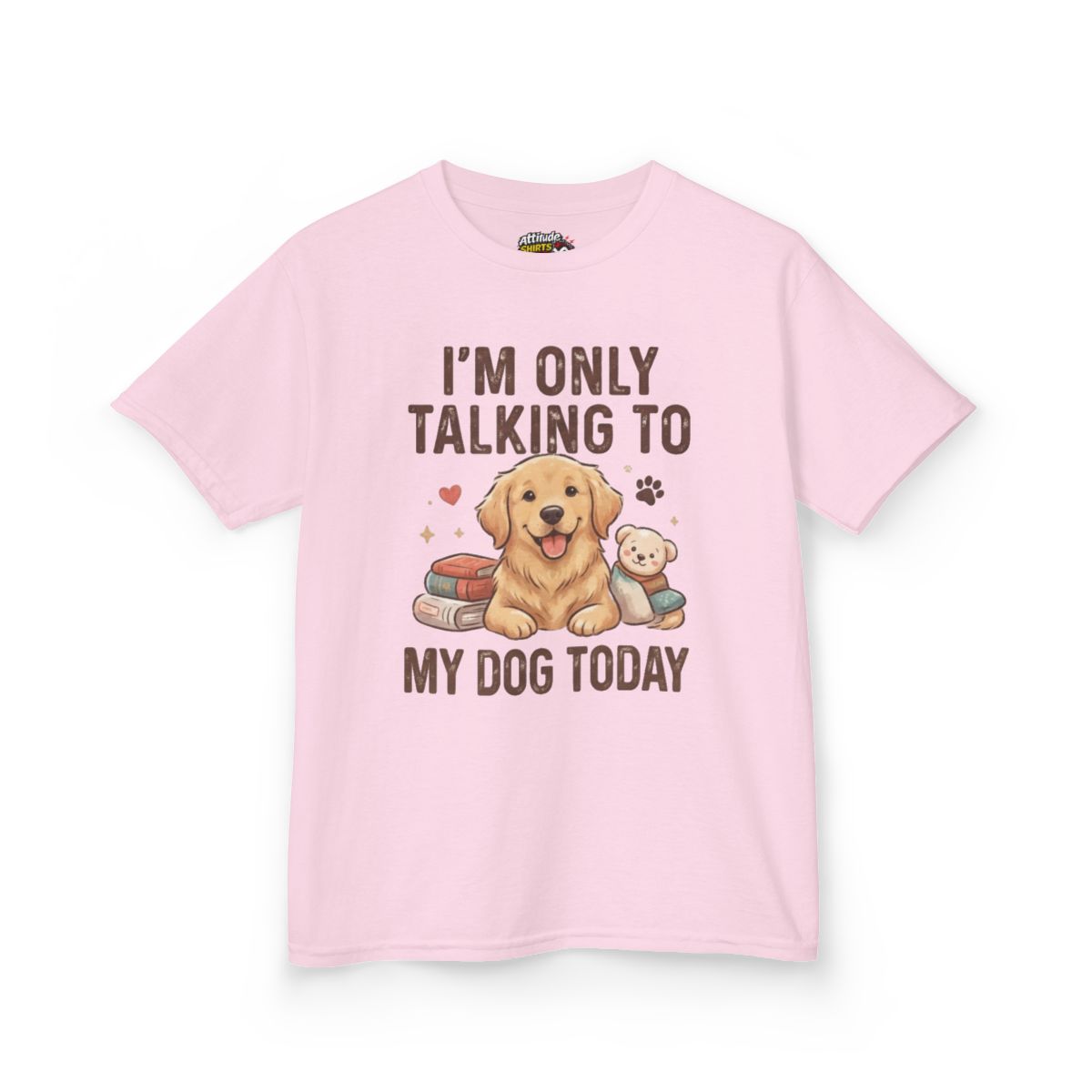 Color: Light Pink | I'm Only Talking To My Dog Today Kids Tee