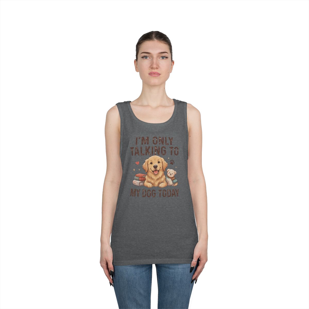 Color: Graphite Heather | I'm Only Talking To My Dog Today Tank Top