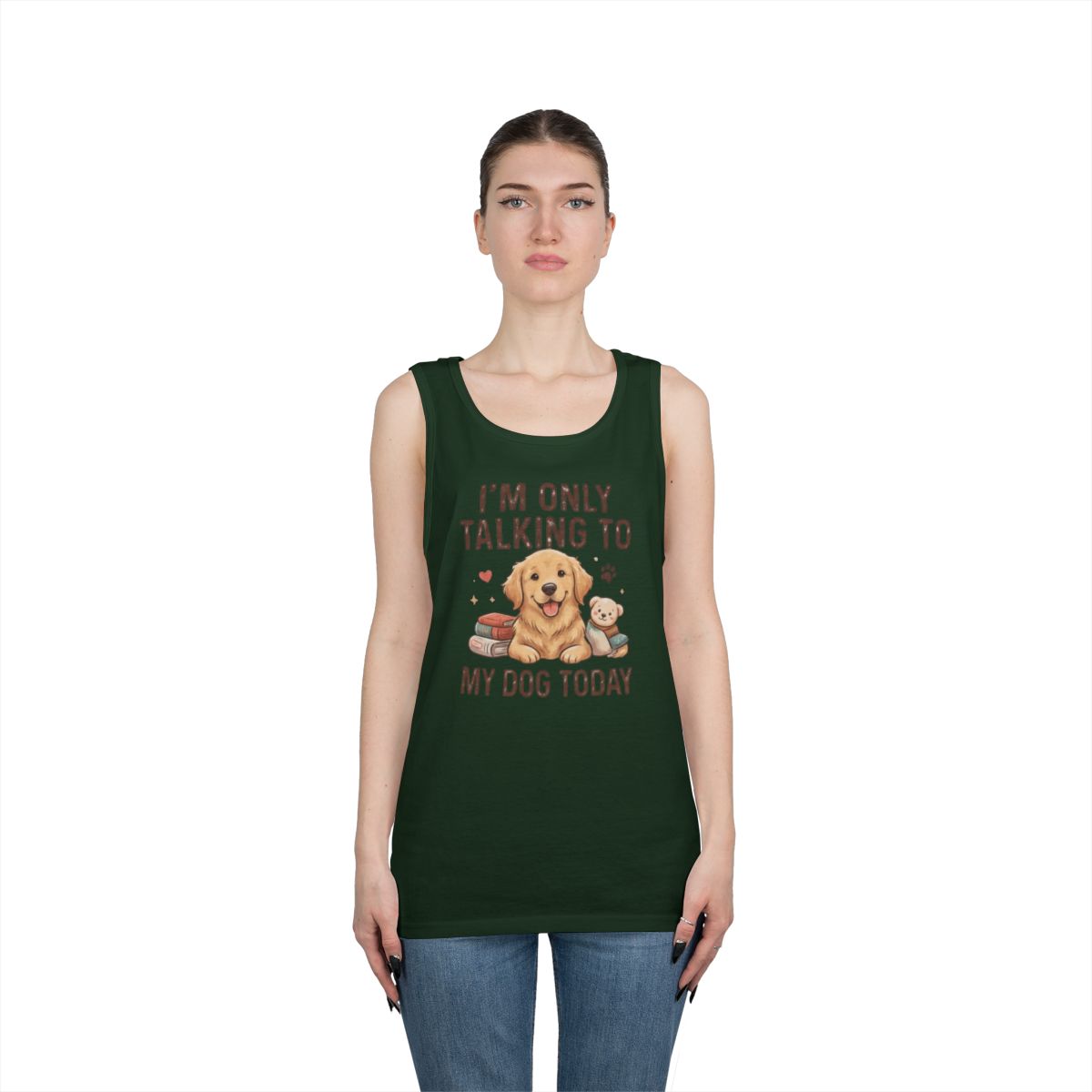Color: Forest Green | I'm Only Talking To My Dog Today Tank Top