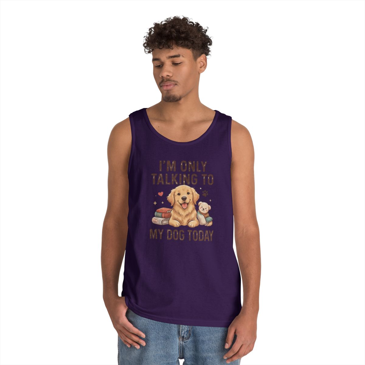 Color: Purple | I'm Only Talking To My Dog Today Tank Top