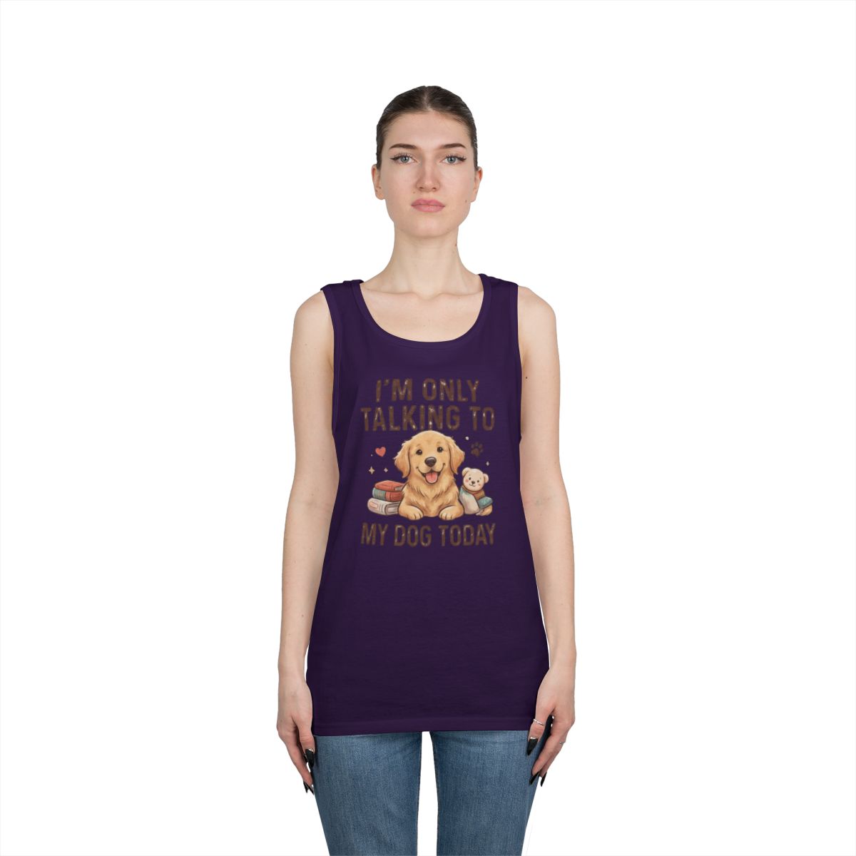 Color: Purple | I'm Only Talking To My Dog Today Tank Top