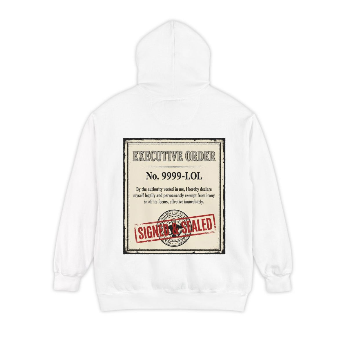 Color: White | Irony Free Garment-Dyed Hoodie