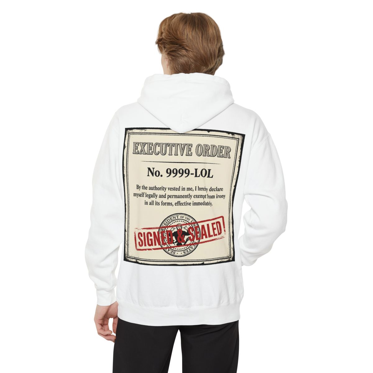 Color: White | Irony Free Garment-Dyed Hoodie