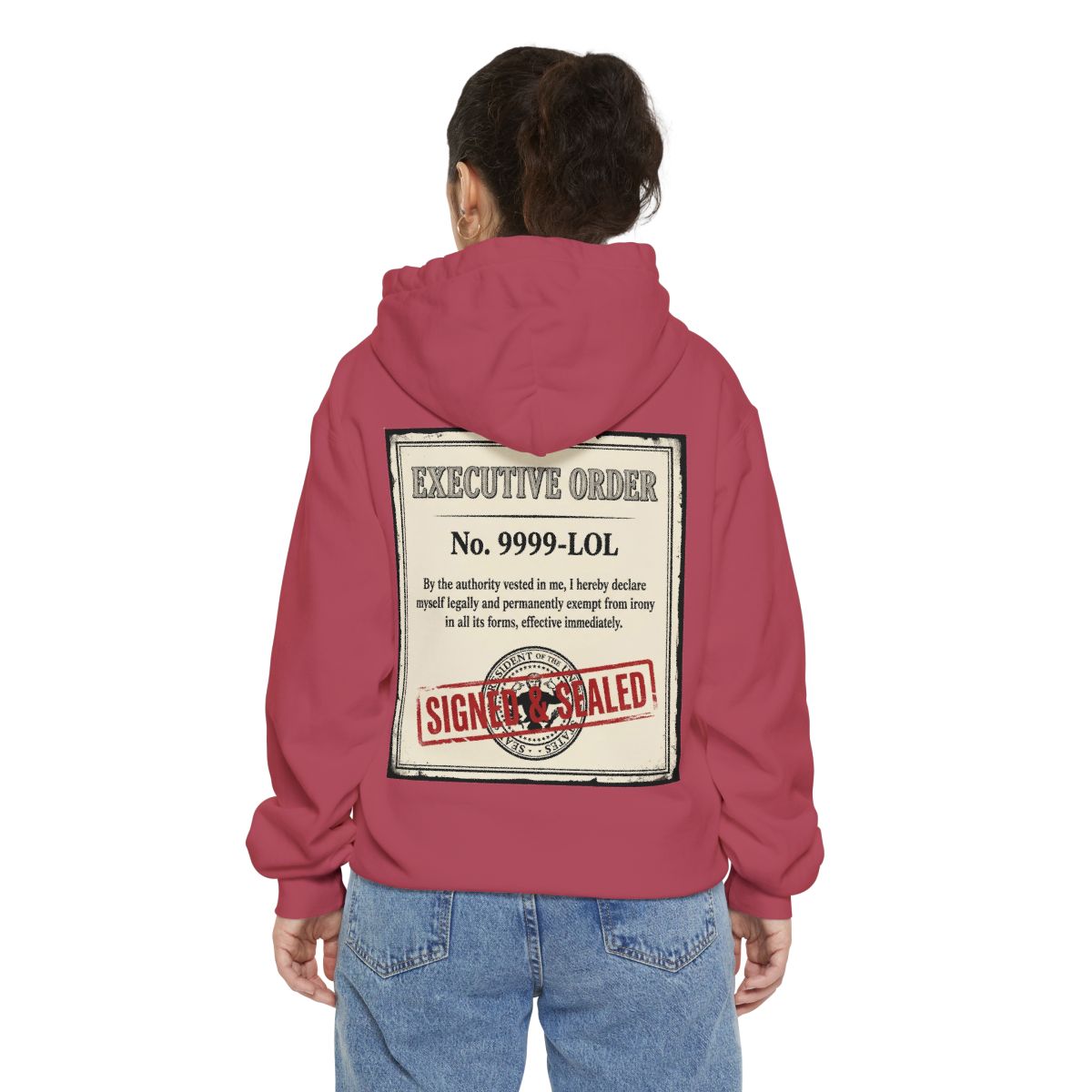 Color: Crimson | Irony Free Garment-Dyed Hoodie