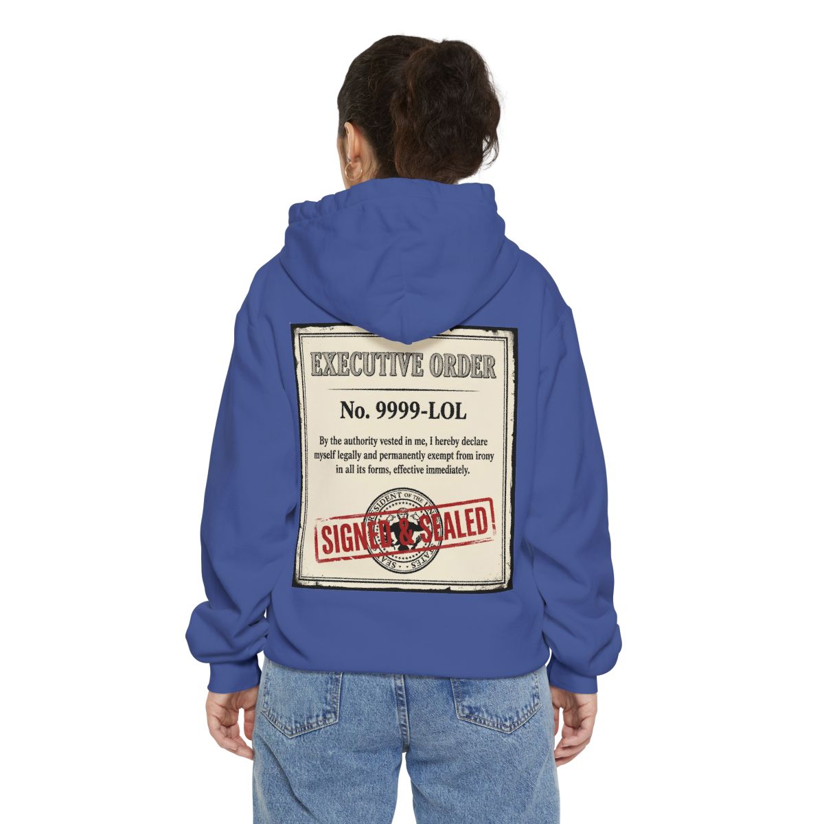 Color: Flo Blue | Irony Free Garment-Dyed Hoodie
