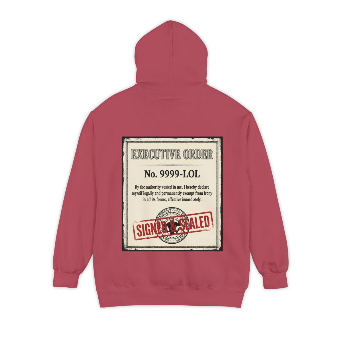 Color: Crimson | Irony Free Garment-Dyed Hoodie