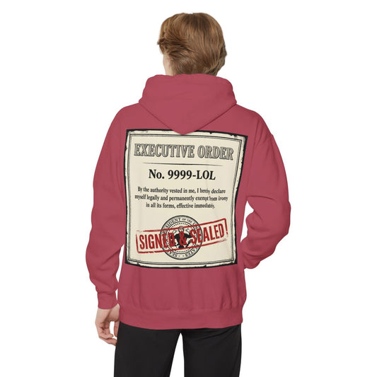 Color: Crimson | Irony Free Garment-Dyed Hoodie