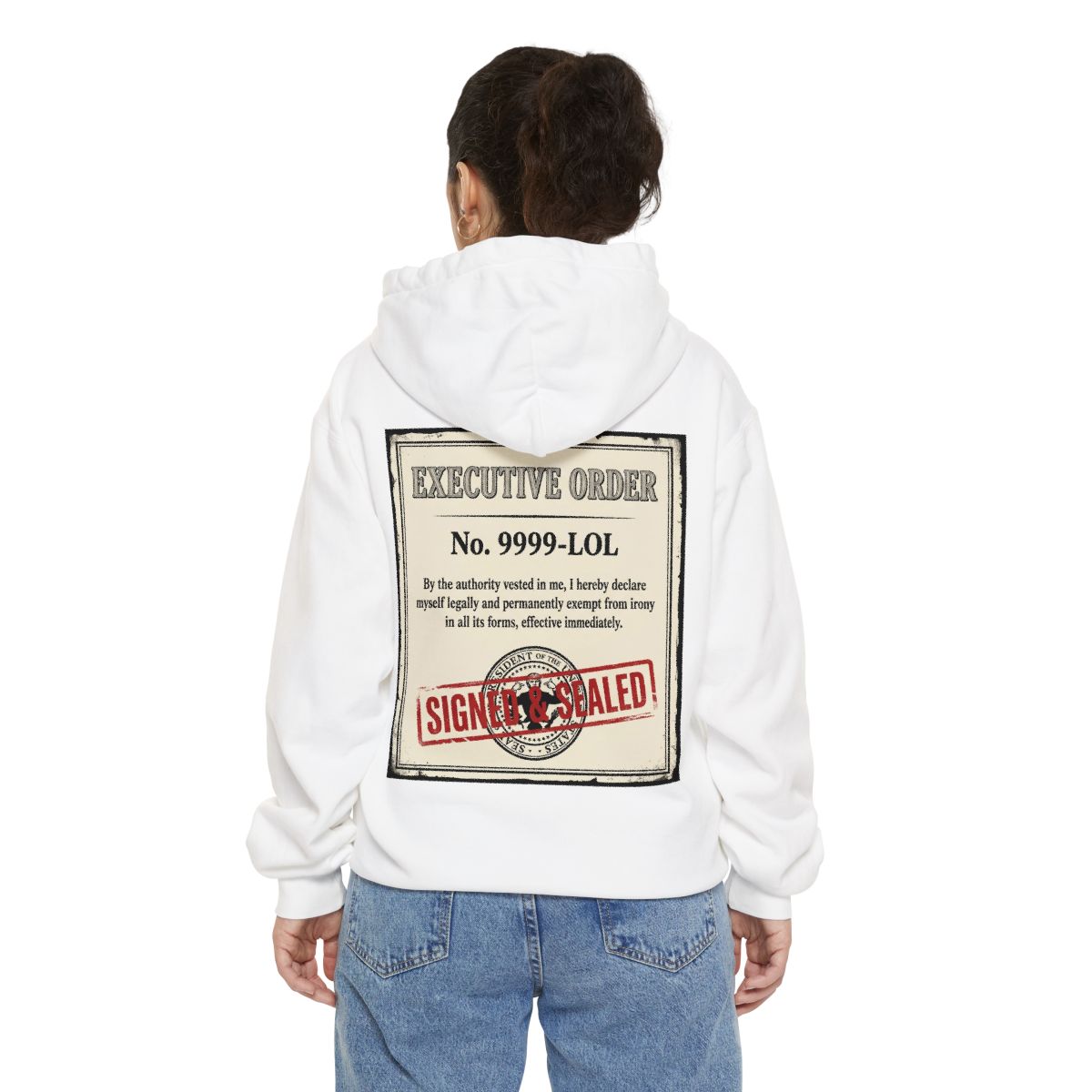 Color: White | Irony Free Garment-Dyed Hoodie