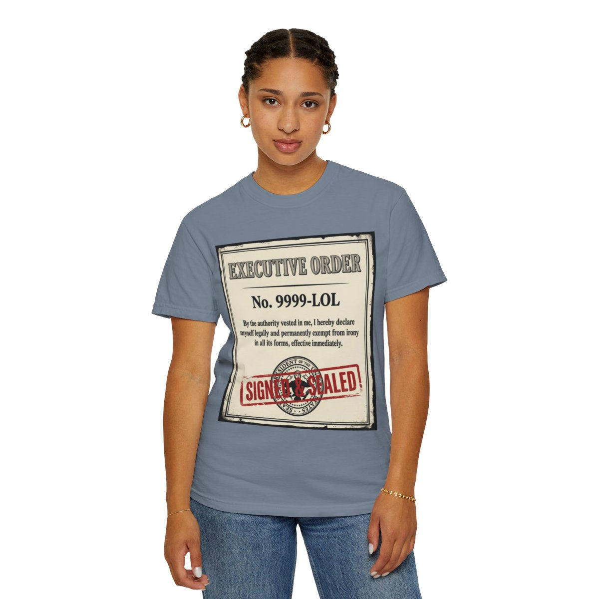 Color: Blue Jean | Irony Free Unisex Garment-Dyed Tee