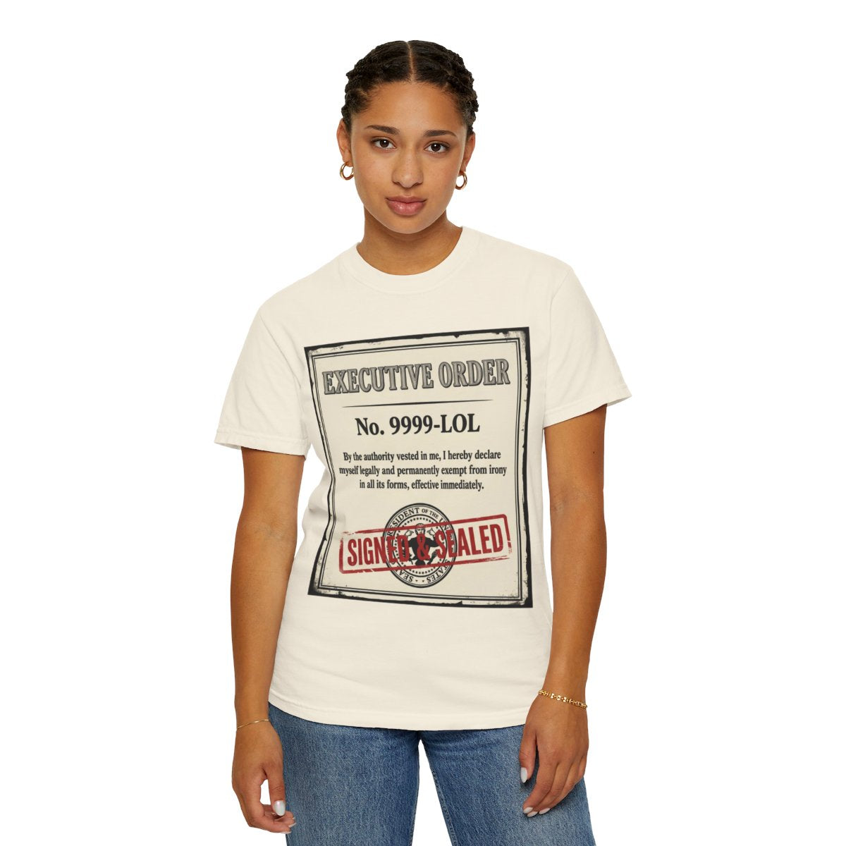 Color: Ivory | Irony Free Unisex Garment-Dyed Tee