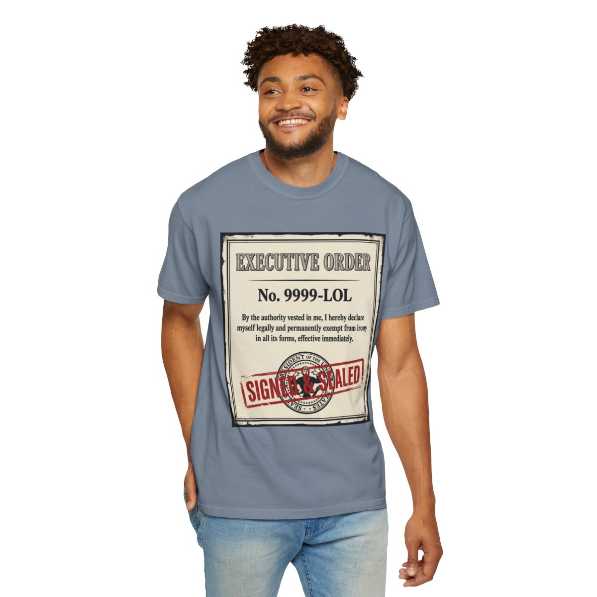 Color: Blue Jean | Irony Free Unisex Garment-Dyed Tee
