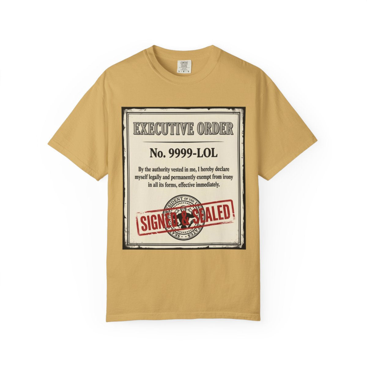Color: Mustard | Irony Free Unisex Garment-Dyed Tee