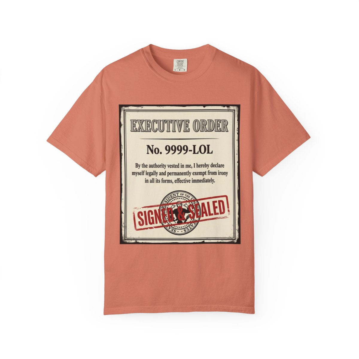 Color: Terracotta | Irony Free Unisex Garment-Dyed Tee